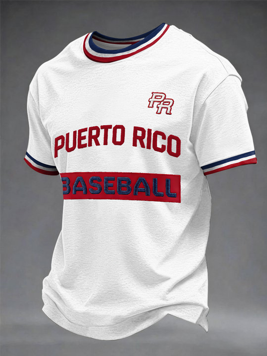 Men's Puerto Rico Baseball Print short sleeves t-shirt