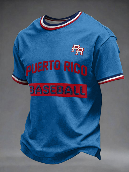 Men's Puerto Rico Baseball Print short sleeves t-shirt