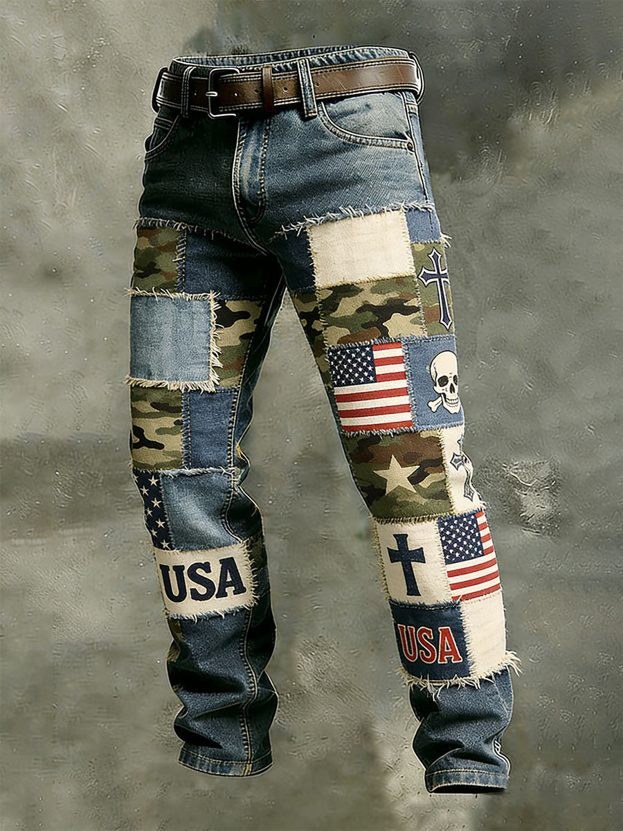 Men's Vintage Anniversary Celebration Printed Casual Pants