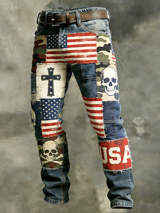 Men's Vintage Anniversary Celebration Printed Casual Pants