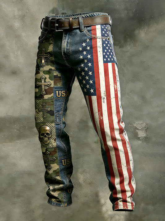 Men's Vintage Anniversary Celebration Printed Casual Pants