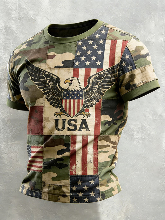 Men's Vintage Anniversary Celebration Printed Casual T-Shirt