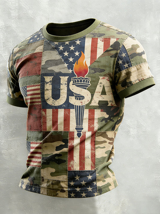 Men's Vintage Anniversary Celebration Printed Casual T-Shirt