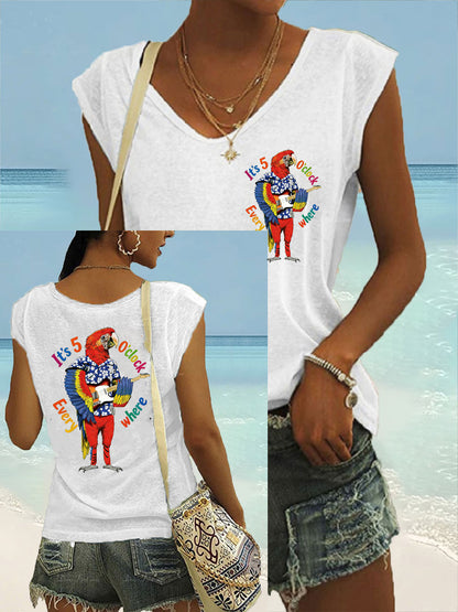 Women's Jimmy Buffet style It‘s 5 O'clock Everywhere coloured cotton T-shirt