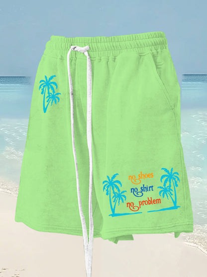 Men's No Shoes No Shirt No Problems printed short trousers