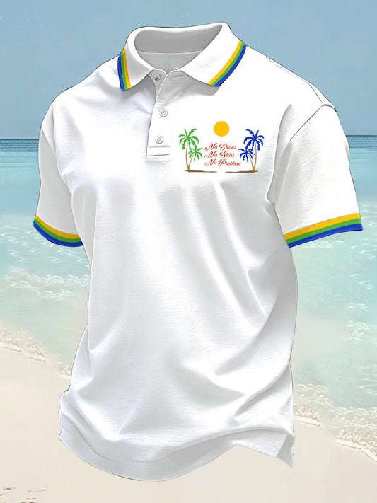 Men's No Shoes No Shirt No Problems Print Casual Top