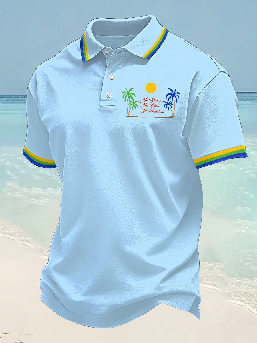 Men's No Shoes No Shirt No Problems Print Casual Top