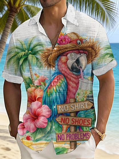 Men's No Shoes No Shirt No Problems Printed Casual Shirt