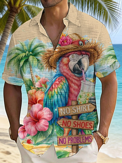 Men's No Shoes No Shirt No Problems Printed Casual Shirt