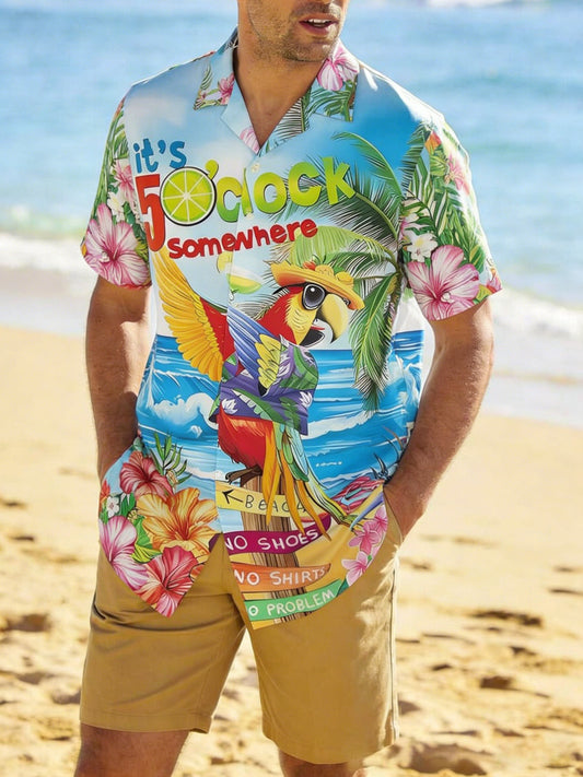 Men's No Shoes No Shirt No Problems Printed Casual Shirt