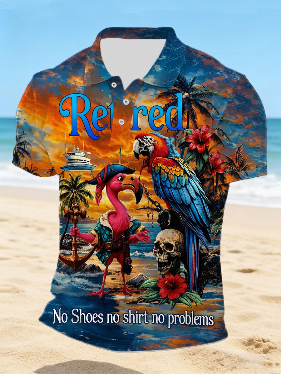 Men's No Shoes No Shirt No Problems Printed Casual Shirt