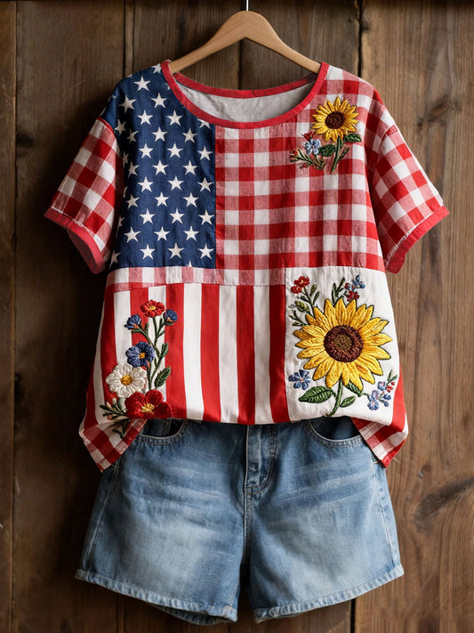 Women's Floral Art Print Casual T-Shirt