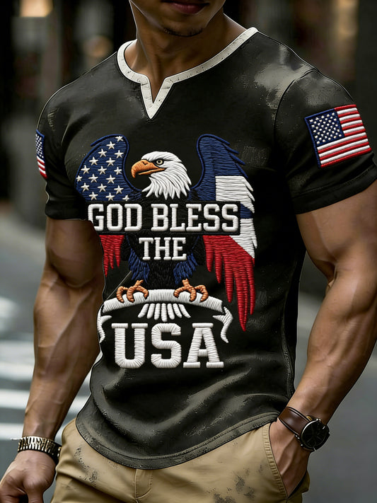 Men's American Patriotic Print T-Shirt
