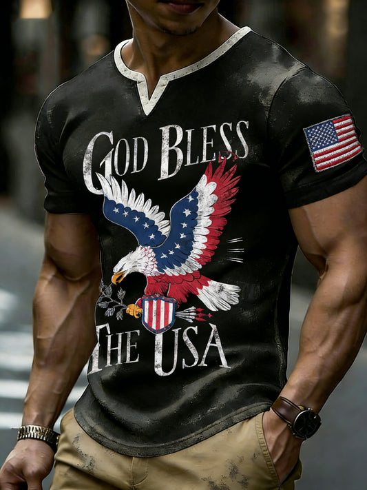 Men's American Patriotic Print T-Shirt