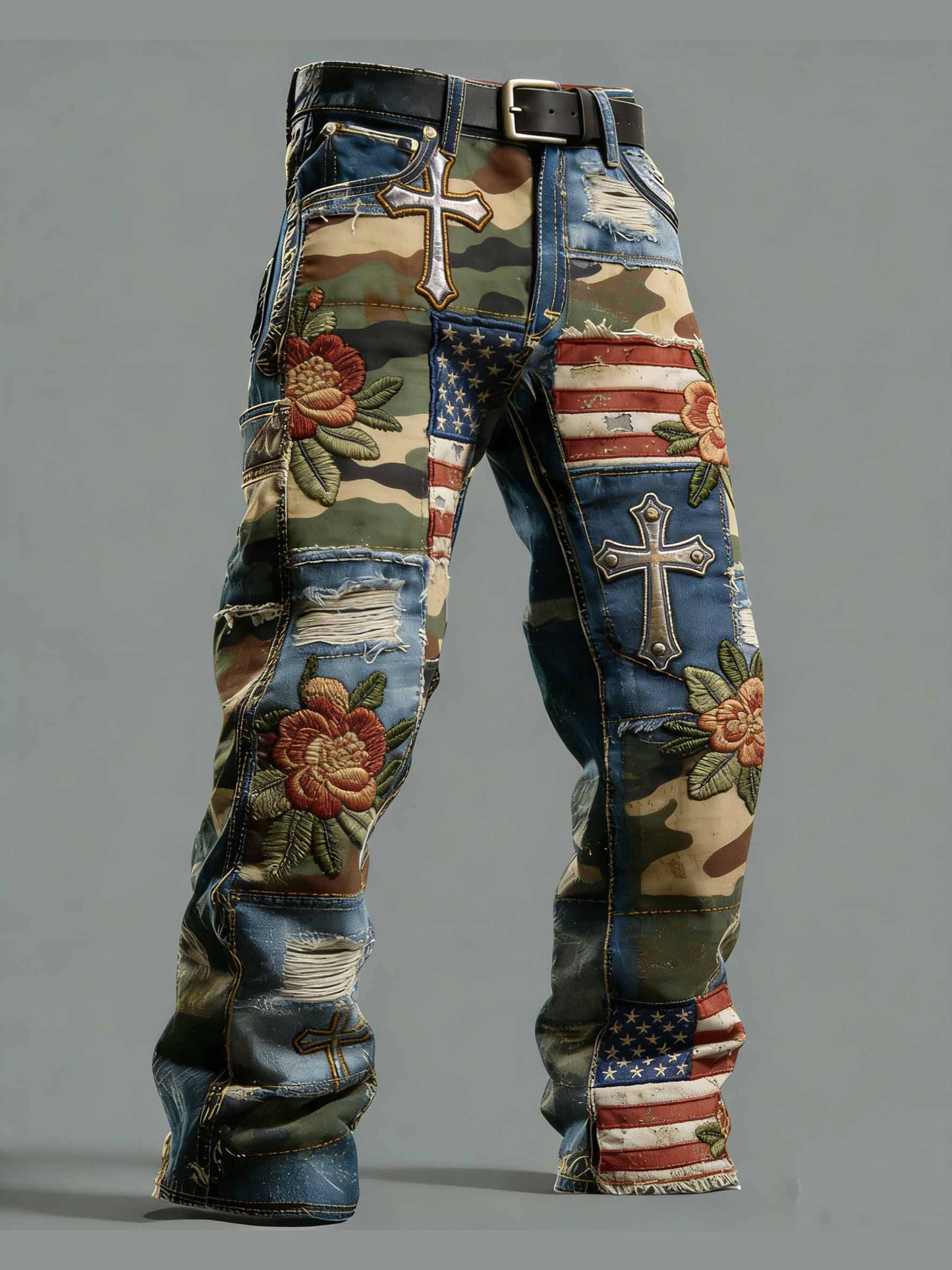 Men's Retro Anniversary Print Casual Pants