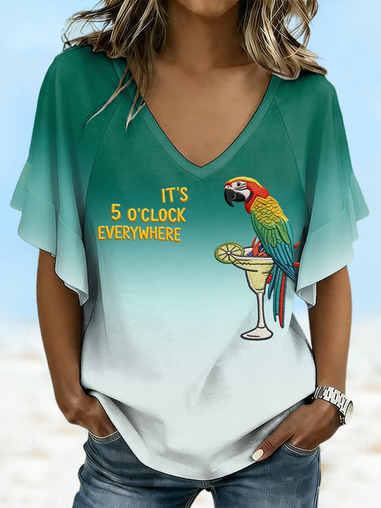 Women's Vacation Beach Style Margs Lover Printed T-shirt