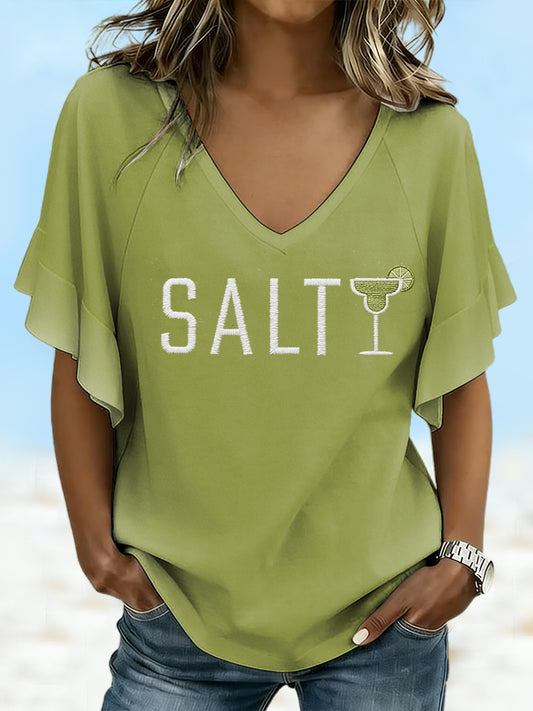 Women's Vacation Beach Style Margs Lover Printed T-shirt