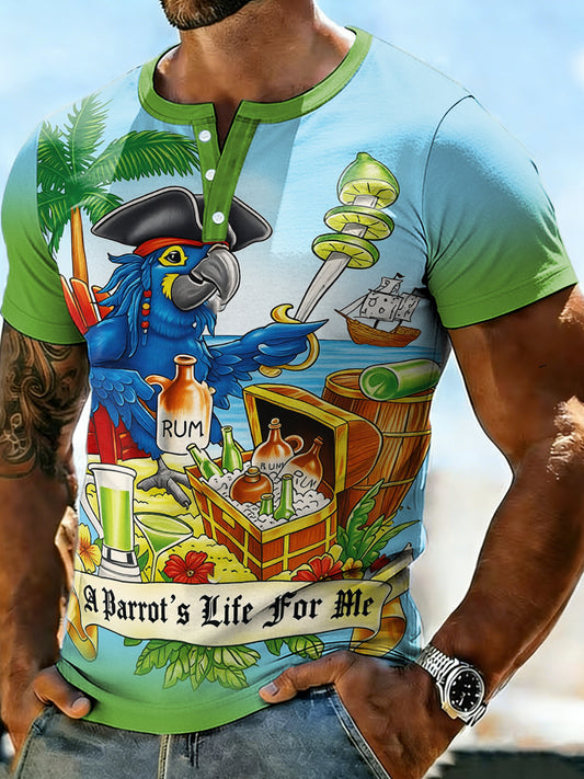 Men's Vacation Beach Style Margs Lover Printed Casual Tops
