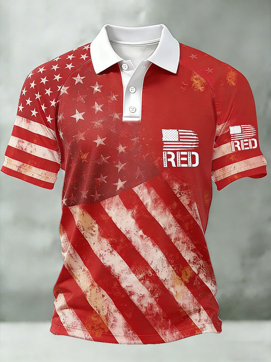 Men's Red Friday Print Casual Top