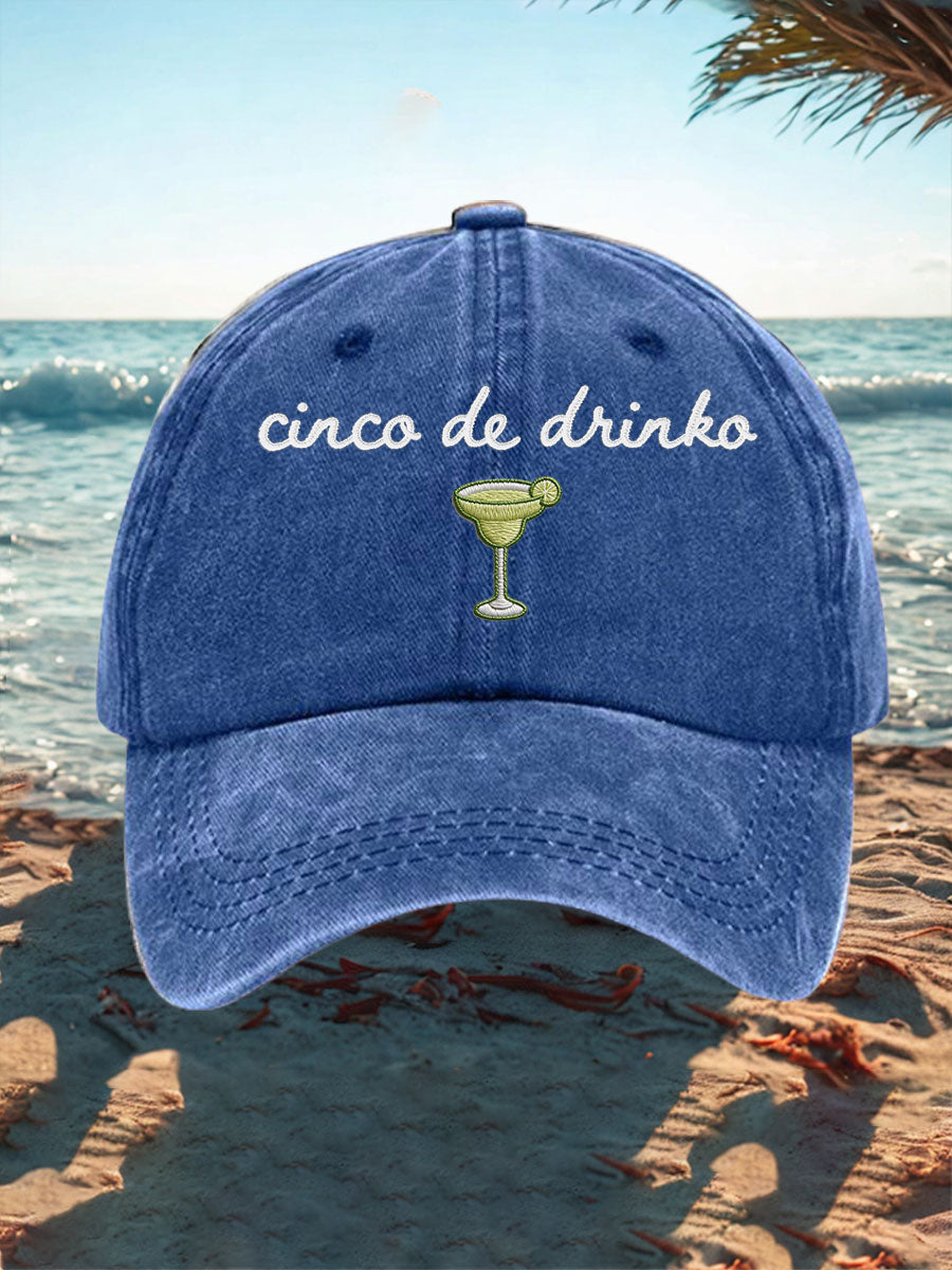 Unisex Cinco De Drinko Vacation Style Margarita Print Hat