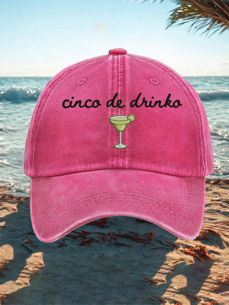 Unisex Cinco De Drinko Vacation Style Margarita Print Hat
