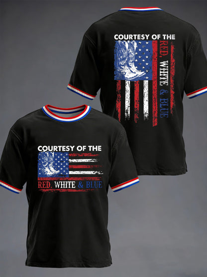 Men's Courtesy of Red White And Blue Short Sleeves T-shirt