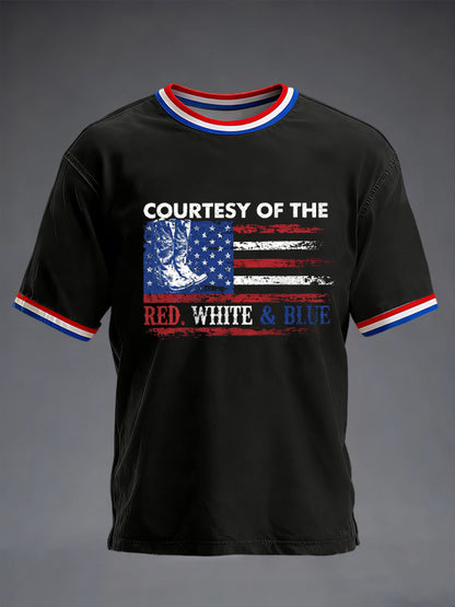 Men's Courtesy of Red White And Blue Short Sleeves T-shirt