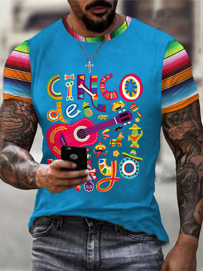 Men's Cinco De Mayo Print Casual Tee
