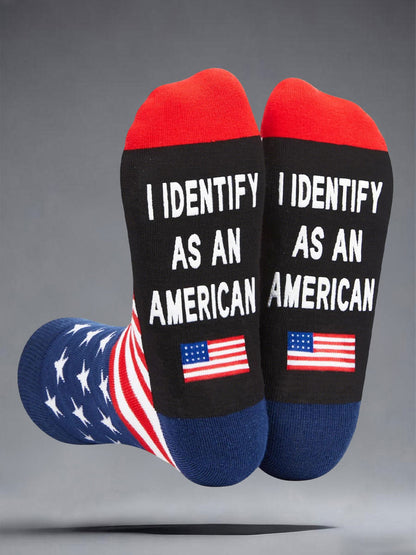 "I identify as an American" unisex socks