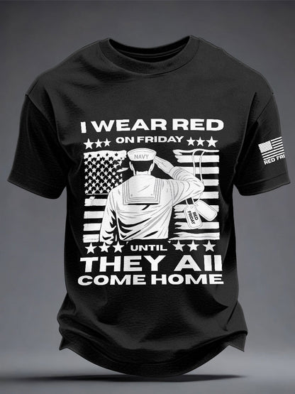Men's 'I wear red on Friday until they all come home' T-shirts