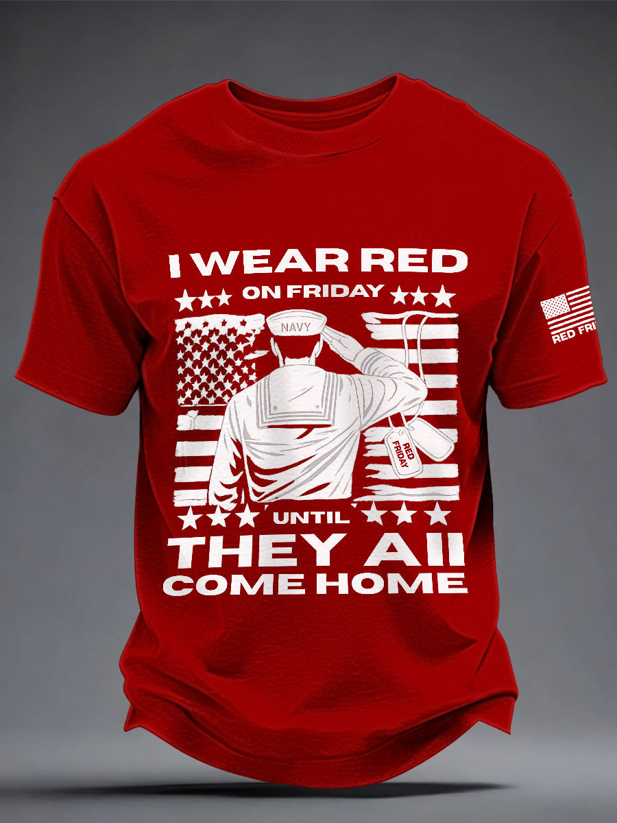 Men's 'I wear red on Friday until they all come home' T-shirts