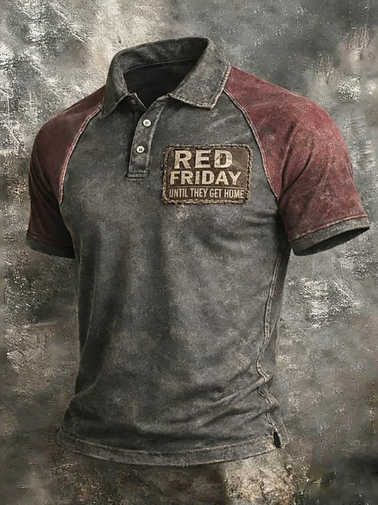 Men's Red Friday Print Casual Top