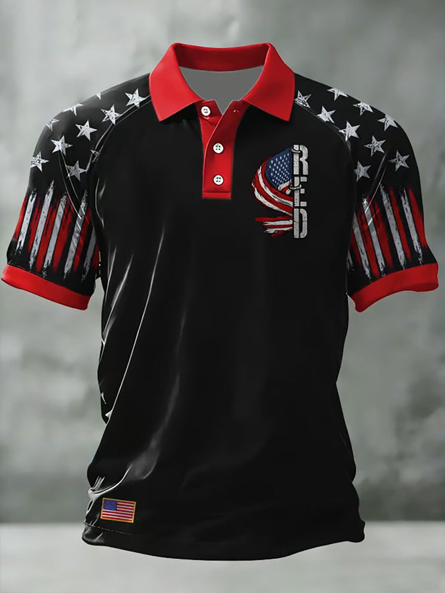 Men's Red Friday Print Casual Top