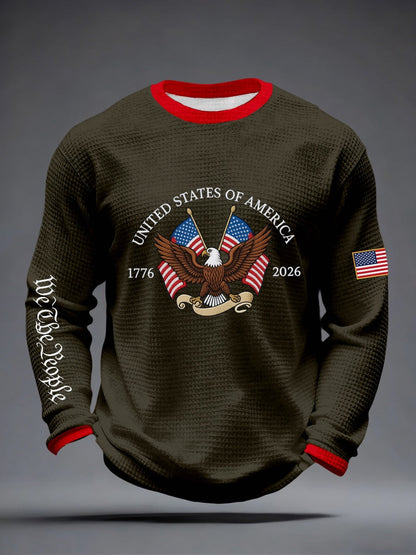 Men's America 1776-2026 Print Waffle Long-Sleeve T-Shirt