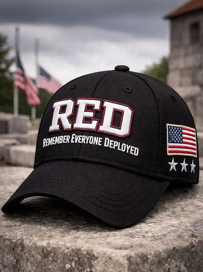 "Red remember everyone deployed" unisex hats