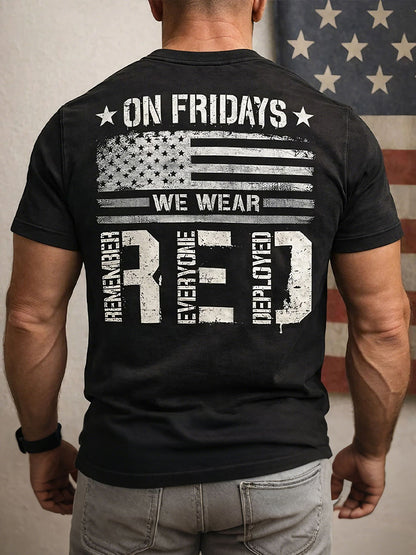 Men's 'on Fridays we wear remember everyone deployed' T-shirts