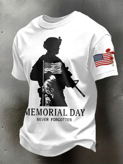 Men's Veteran Memorial Day Printed T-shirt