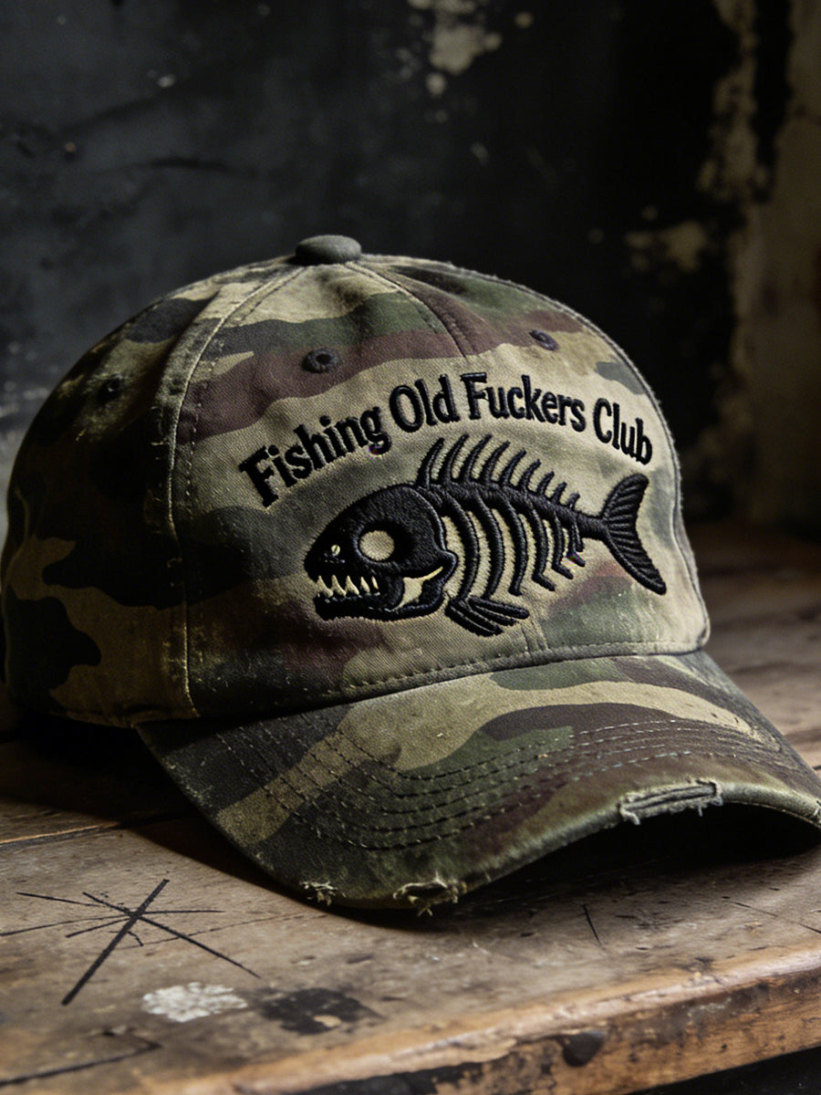 Retro Old Fuckers Club Camouflage Casual Baseball Cap