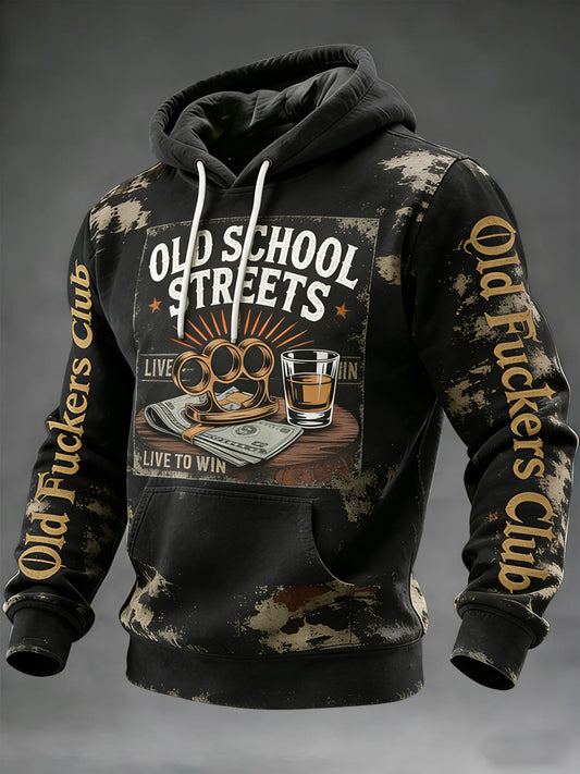 Men's Vintage Old Fuckers Club Casual Hoodie