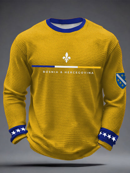 Men's Bosnia ZMAJEVI Football Lover Printed Waffle Tops