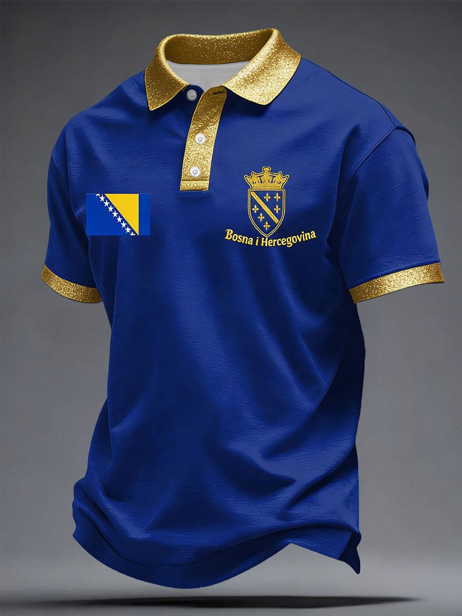 Men's Bosnia ZMAJEVI Football Lover Printed Casual Tops