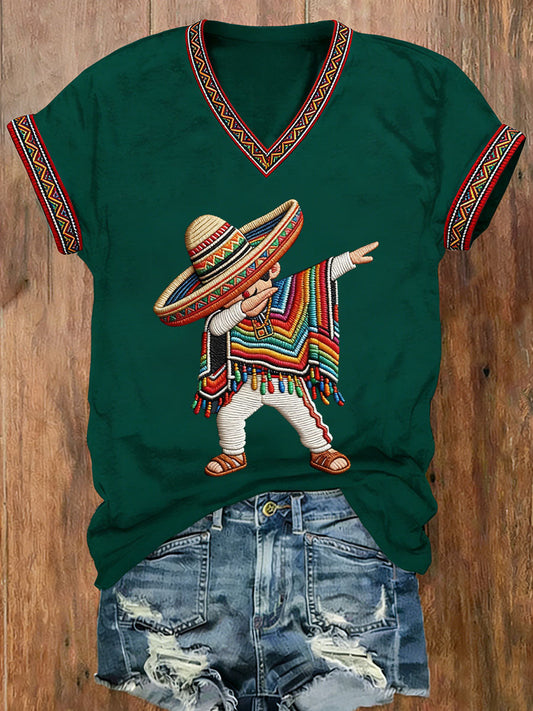Women's Cinco de Mayo Print Casual T-Shirt