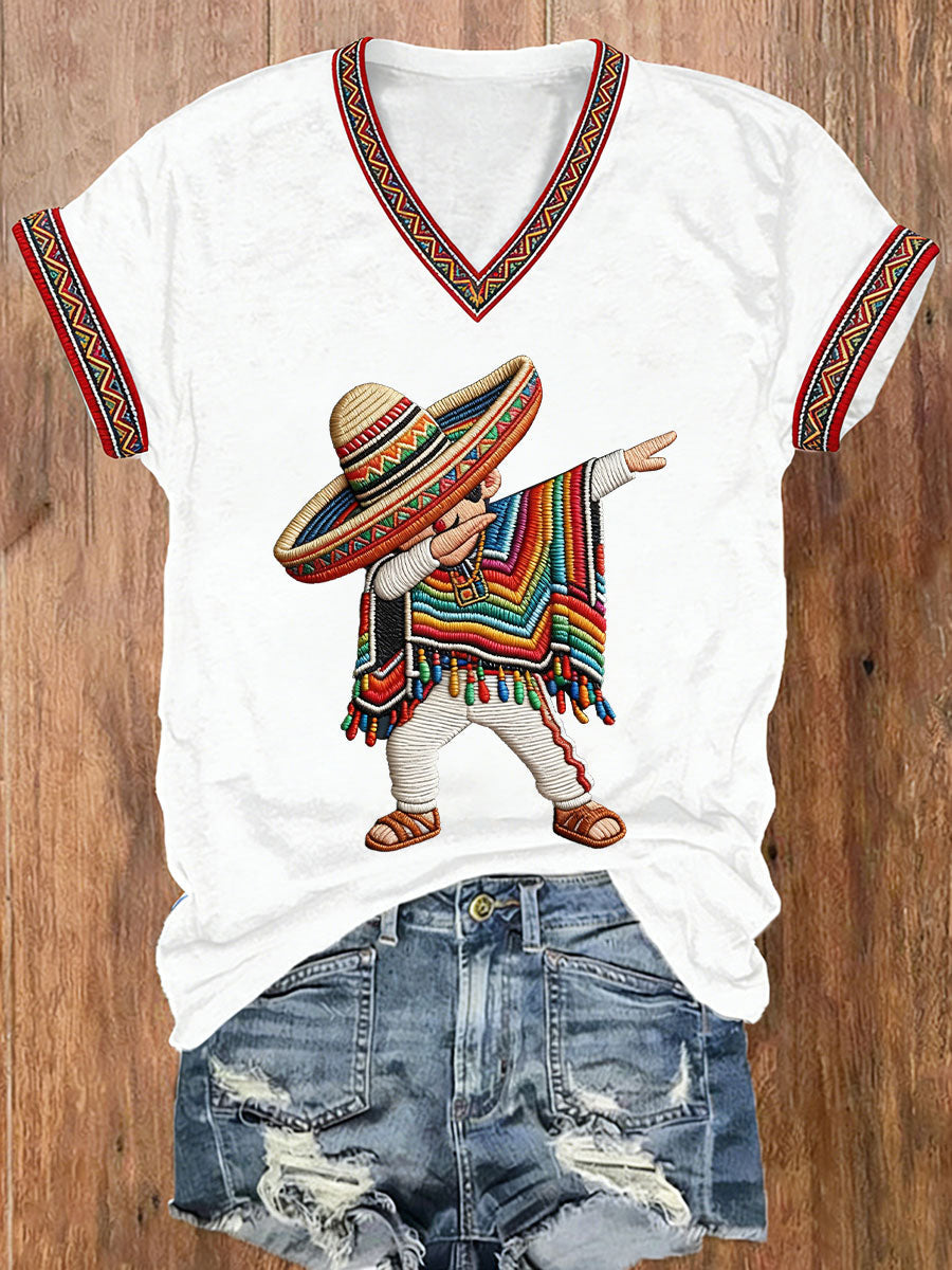 Women's Cinco de Mayo Print Casual T-Shirt