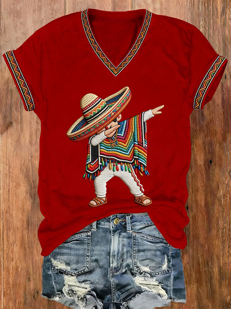 Women's Cinco de Mayo Print Casual T-Shirt