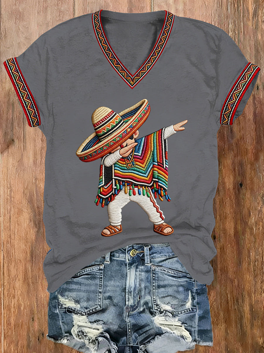 Women's Cinco de Mayo Print Casual T-Shirt
