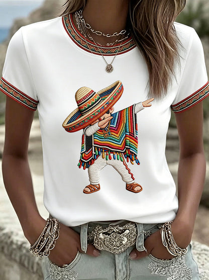 Women's Cinco de Mayo Print Casual T-Shirt
