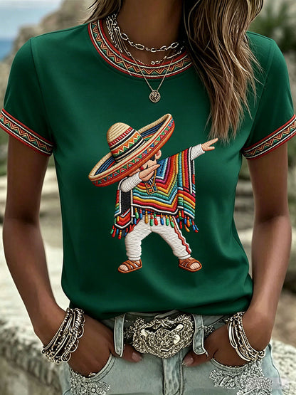 Women's Cinco de Mayo Print Casual T-Shirt