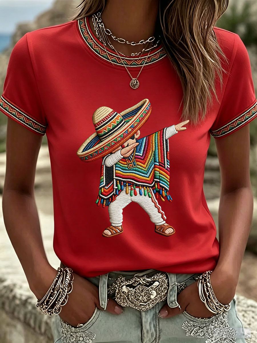 Women's Cinco de Mayo Print Casual T-Shirt