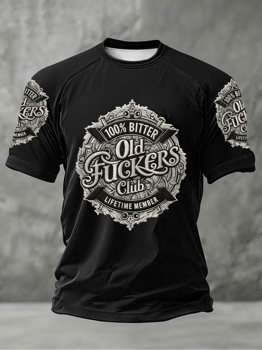 Men's old fuckers club raglan sleeve T-shirts