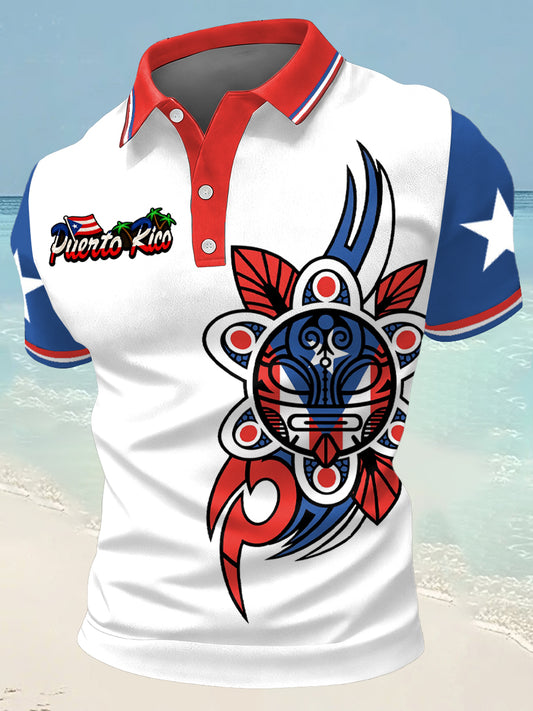 Men's Puerto Rico Print Casual Top